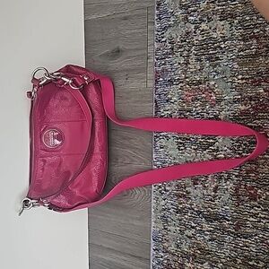 Coach Bright Hot Pink Leather Shoulder Bag/Crossbody Bag